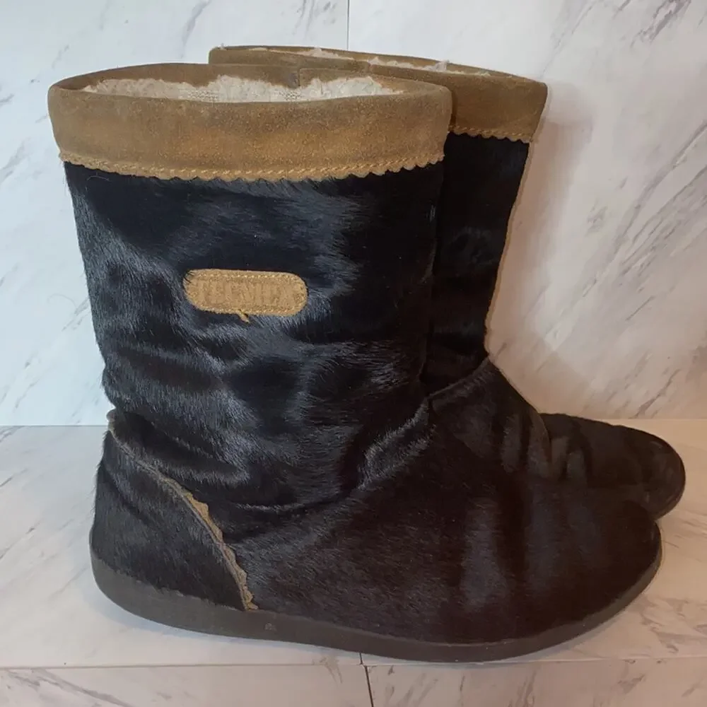 Vintage Tecnica Italian Goat Fur Lined Boots 40